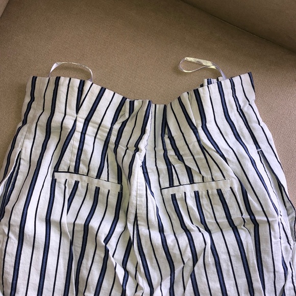 Topshop stripped summer flare pants with buttons - Picture 4 of 4